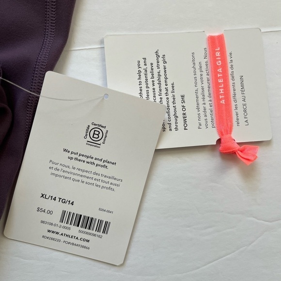 Athleta Girls High Rise Stash Your Treasures XL 14 New with tags Purple - Picture 7 of 8